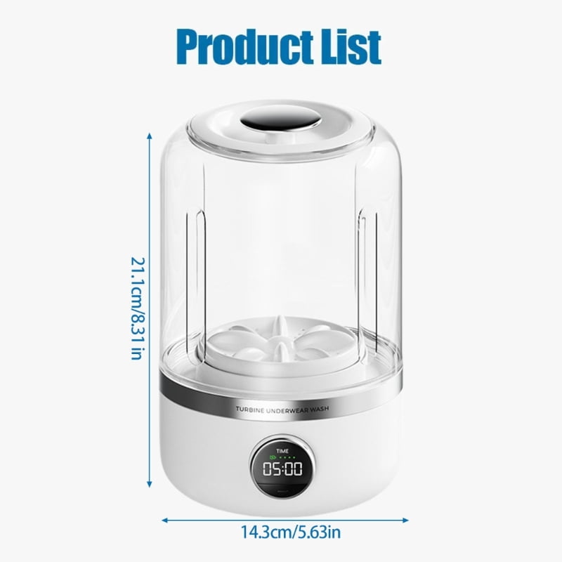 Travel Washer Rechargeable 4000mAh Battery Washer Underwear Cleaner For Underwear Camping Apartment Space Saving