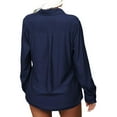 thumbnail image 3 of Women's Long Sleeve Solid Color Button Turn-down Collar Blouse Tops with Pockets, 3 of 5