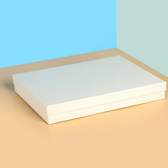 OUNONA White Cardboard Gift Boxes for Storage Use Sturdy and Durable with Lid 10 Pcs Large Size