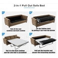 thumbnail image 5 of Sleeper Sofa Bed Full Size, Pull Out Couch with Mattress, 81.5'' 3 Seater Upholstery Sectional Couches, Modern Linen Convertible Sofa, Living Room Furniture for Small Spaces, Apartment, Brown, 5 of 9
