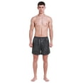 thumbnail image 1 of Marsgoo Men's Silk Satin Boxer Shorts, Pajama Shorts(Grey Print,Large), 1 of 5