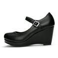 thumbnail image 3 of BOCCA Women MaryJane Wedge Heels Platform Pumps with Ankle Strap,Round Toe Dress Shoes for Work Party, 3 of 5