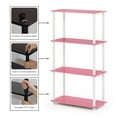 thumbnail image 3 of Furinno TURN-N-TUBE Storage Shelves, 4-Tier Book Shelf, Corner Shelf, Toolless Open Shelves, for Organization and Storage, Living Room, Bedroom, Entryway, Laundry, Soft Pink, 3 of 4
