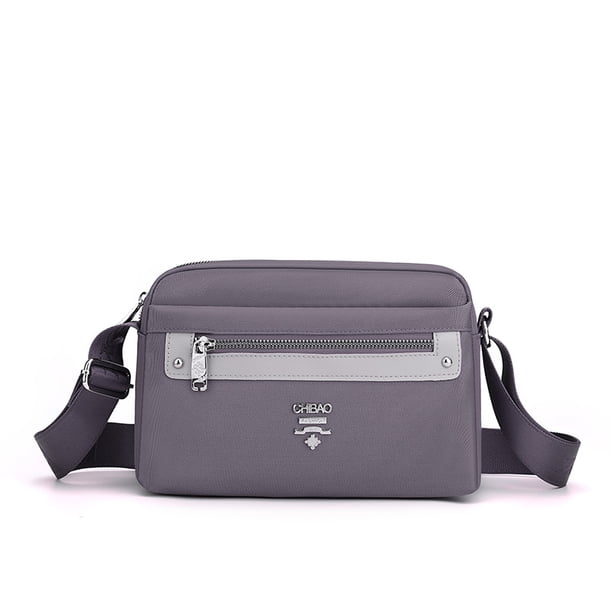 Bolso Bandolera Bolso bandolera Bolso de hombro de moda Simple Casual Impermeable para viajes Senderismo (Gris) Tmvgtek Para Estrenar