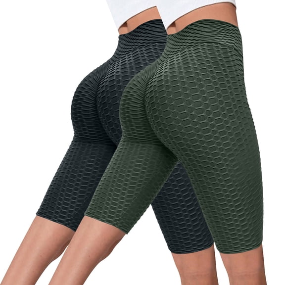 2 Pack JIANLAI Leggings for Women Biker Shorts, High Stretch Tummy Control Workout Athletic Shorts, Soft Breathable Non‑See‑Through Yoga Biker Shorts