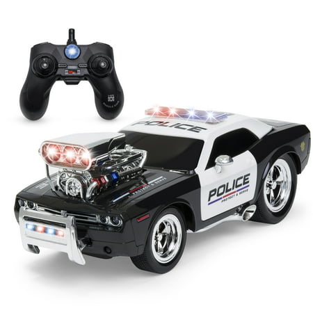 Best Choice Products 1/14 Scale 2.4GHz Remote Control Police Car w/ Flashing Lights, Sound Effects, Non-Slip Rubber Tires, Rechargeable Batteries, USB Cable - (Best Edf Rc Jet)