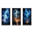 thumbnail image 2 of Designart "Lightning Electric Euphony II" Landscape & Nature Framed Wall Art Set Of 3 - Blue Lightning Frame Gallery Wall Set For Home Decor, 2 of 7