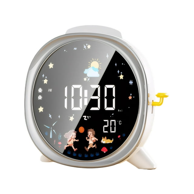 fastboy Digital Table Clock Accurate Timekeeping And Dual Intelligent Chips Intelligent Announcement Silent Silver