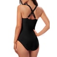 thumbnail image 3 of Csndyce Women's One Piece Swimsuits Sexy Criss Cross-Back V Neck Tummy Control Swimwear Female, 3 of 8