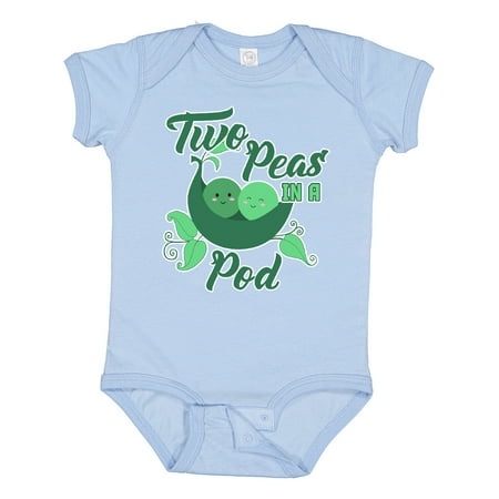 

Inktastic Two Peas in a Pod with Faces Gift Baby Boy or Baby Girl Bodysuit