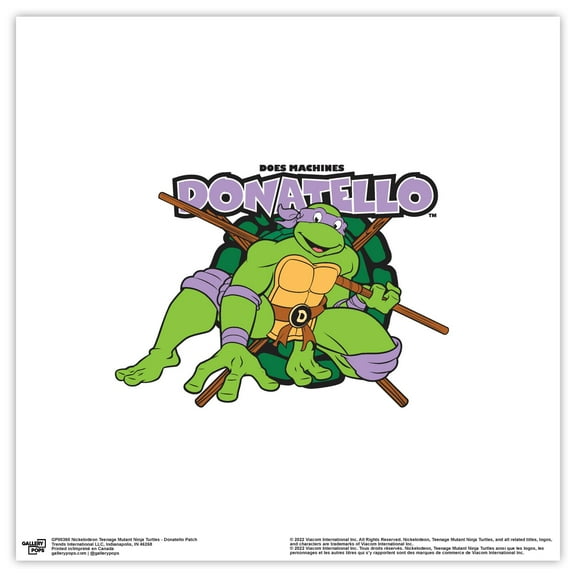 Gallery Pops Nickelodeon Teenage Mutant Ninja Turtles - Donatello Patch Wall Art, Unframed Version, 12" x 12"