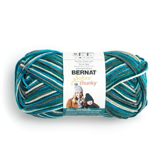 Bernat® Softee® Chunky™ Fil ombré, acrylique #6 super volumineux, 2,8 oz/80 g, 77 yards
