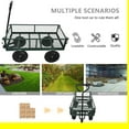 thumbnail image 6 of Roromall Steel Garden Cart Heavy Duty 550 lbs Capacity with Removable Mesh Sides Utility Metal Wagon, 180° Rotating Handle, 6 of 7