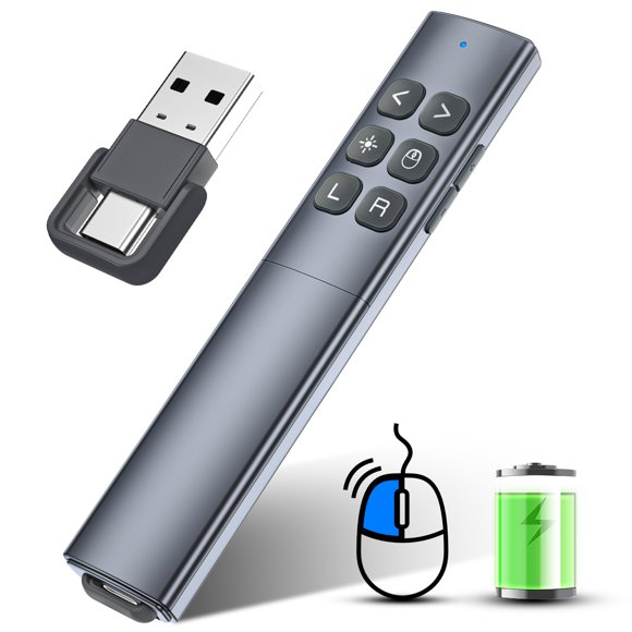 Presentation Clicker RJAD con Air Mouse USB C inalámbrico