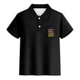 thumbnail image 4 of KAOOCXU Boy Girl Versatile T-Shirts Graduate Season Short Sleeve Turndown Collar Button Up Polo Tshirts Letter Stylish Top With Pocket For Toddler To Teenager Slim-Fit Trendy Clothes, 4 of 4