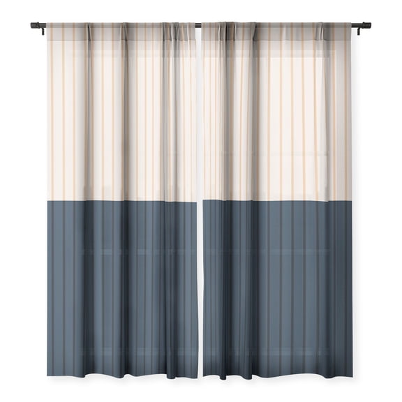 Society6 Color Poems Color Block LInes XXXX 50" x 108" Single Panel Sheer Window Curtain