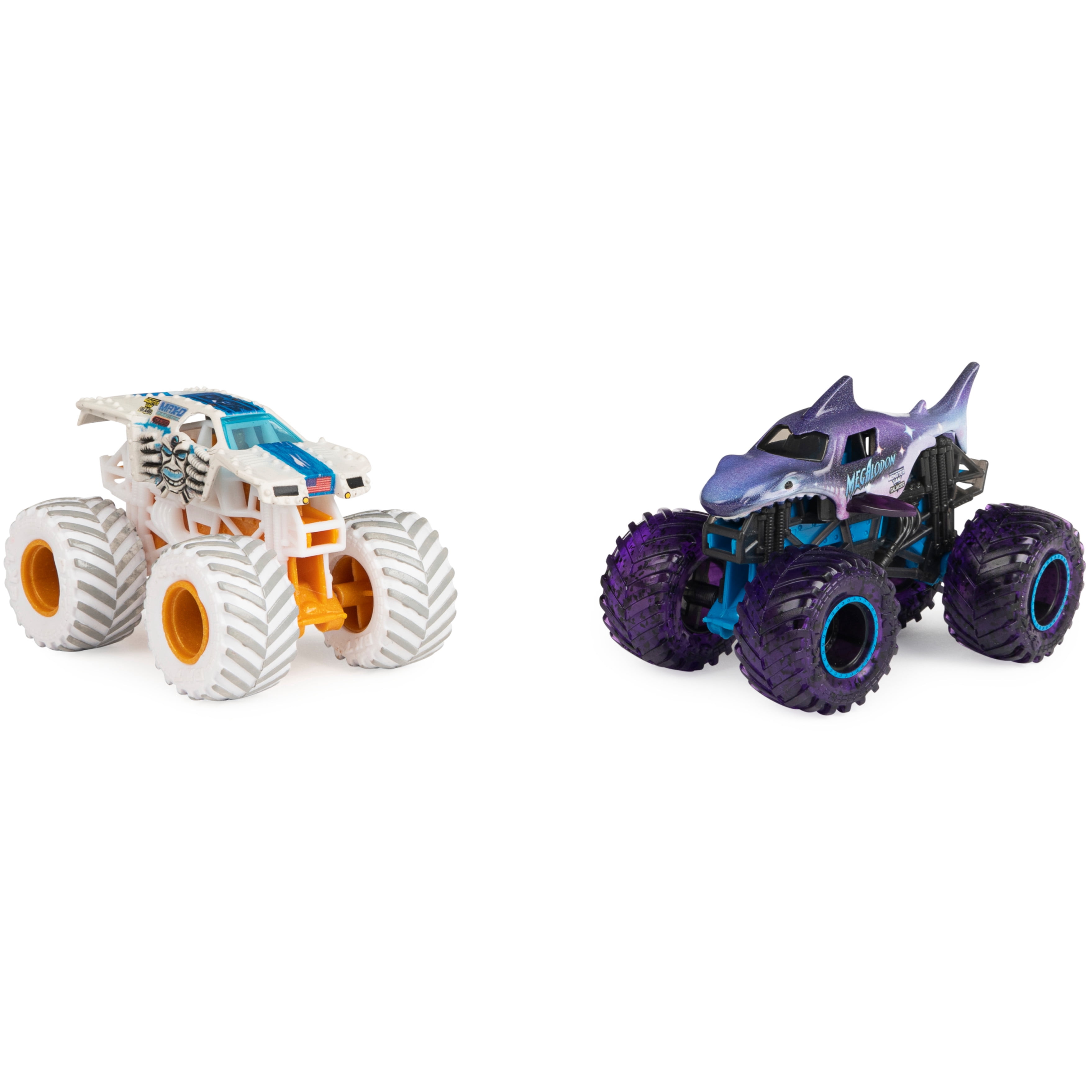 Monster Jam, Official Gears Max-D Vs. Galaxies Megalodon Die-Cast Monster Trucks, 1:64 Scale (Walmart Exclusive)