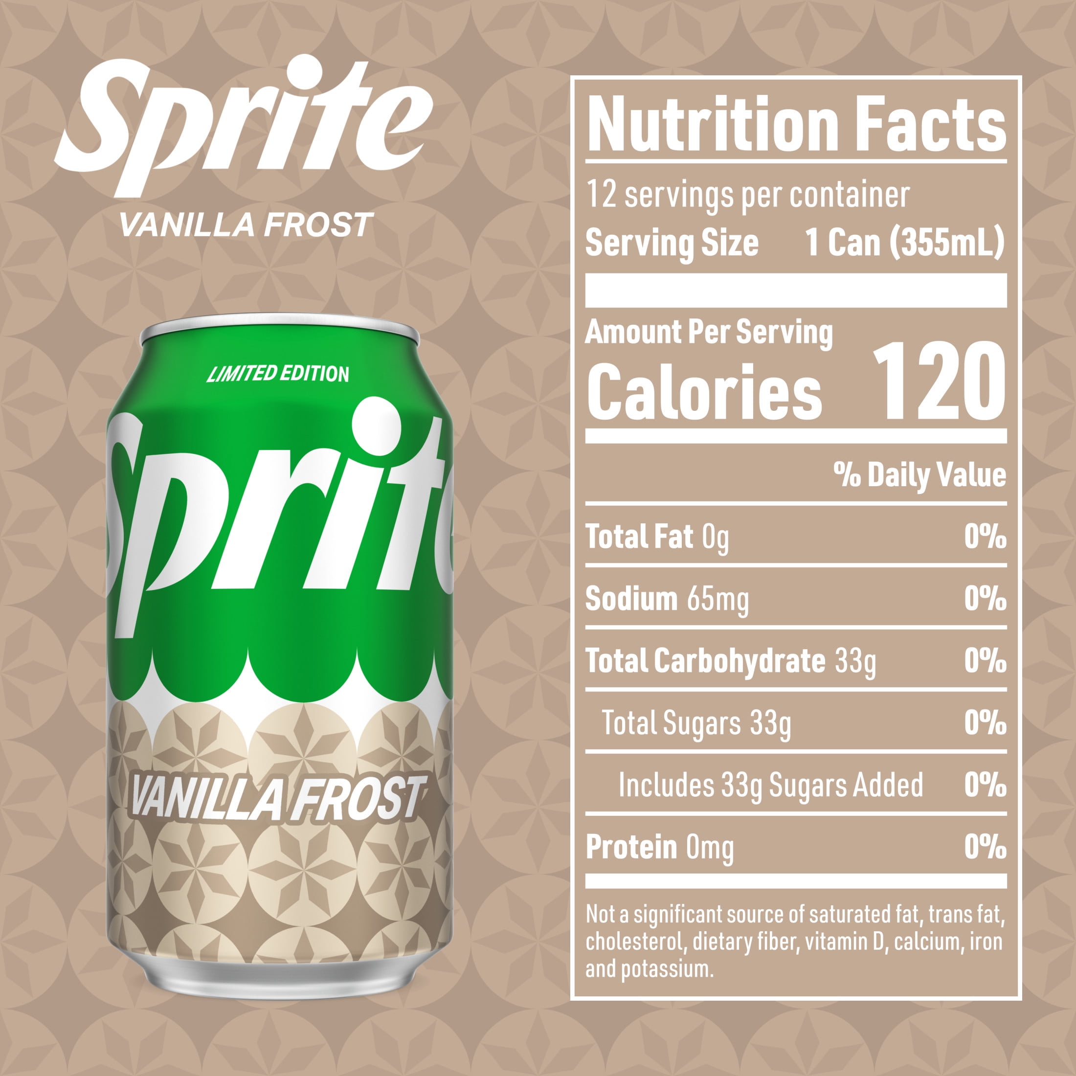 Sprite Vanilla Frost Fridge Pack Cans, 12 fl oz, 12 Pack