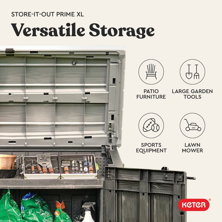 Keter Store-It-Out Prime XL Storage Shed, 57L x 32W x 49H, Durable