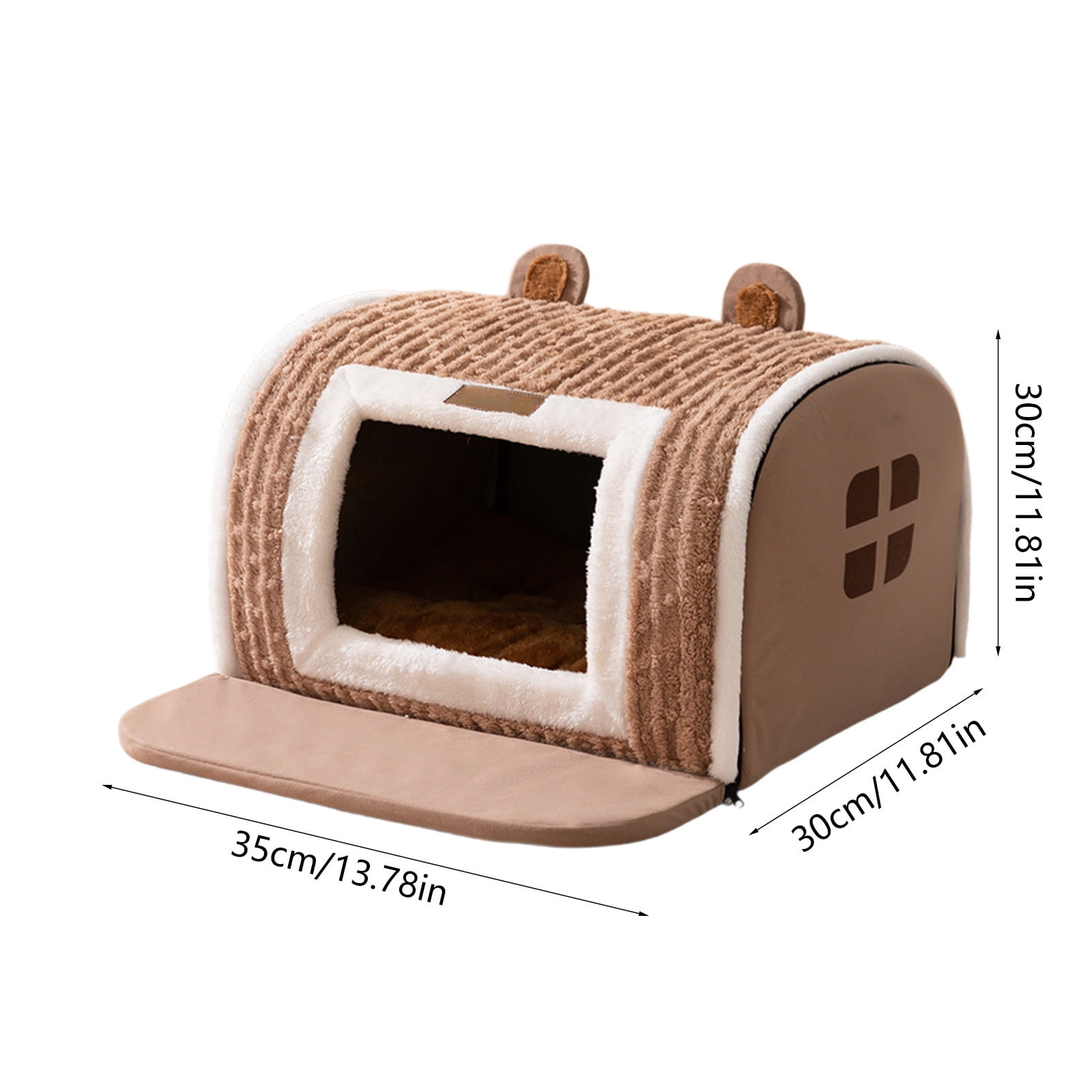 Winter Warm Pet Bed Villa,Removable Washable Cats Dog Bed,Two-Purpose Soft Pet Nests Mat,Pet Bed for Small Pets Under 5 Catties,Warm Cats Dog Pet Nests Mat