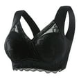 thumbnail image 2 of YWDJ Push up Bras for Women Plus Size Wide Back Wide Strap Back Closures Comfortable Bras No Underwire Bras Full Coverage Wrap Sleep Bras Padded Plus Size Lace Bras Solid Bras Black 5XL, 2 of 3