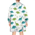 thumbnail image 2 of Wearable Oversized Blanket,White Dinosaurs Silhouette Pattern Wearable Blanket Hoodie for Adults,Cozy Hooded Blankets with Super Pockets,Super Warm Fuzzy Pullover for Women & Men, 2 of 6