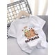 thumbnail image 1 of Camiseta informal de manga corta para niña, 95 % algodón, con estampado de capibara, ligera y transpirable, ideal para el verano., 1 of 5