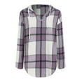 thumbnail image 5 of Godom Women's Hoodie Oversized Waffle Knit Tops Casual Shirts Long Sleeve V Neck Plaid Casual Tunic Sweatshirt, 5 of 7