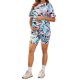 thumbnail image 2 of Conjuntos de pijamas deportivos para mujeres INSPIRE CHIC, maternidad, tie dye/sólido, camiseta de manga corta y pantalones cortos, conjunto de 2 piezas, verde tie dye, pequeño, 2 of 6