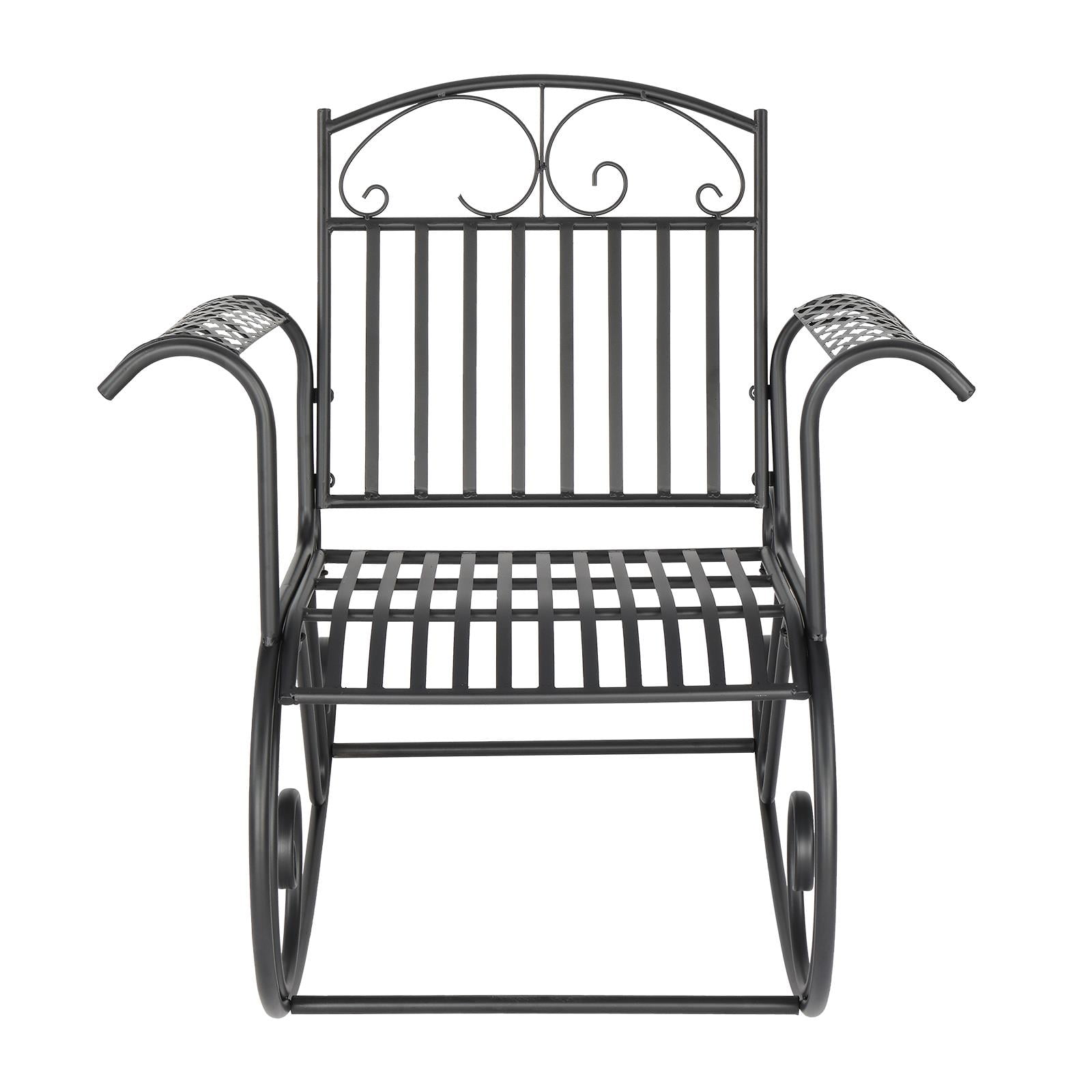 Ktaxon Outdoor Rocking Chairs with Antique Black Finish