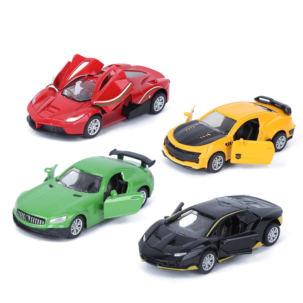 Tebru Alloy Car Model Pull Back Sports Car Vehicle Toy with Openable
