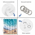thumbnail image 5 of Ocean Beach Waterproof Fabric Shower Curtain,Coastal Nautical Starfish Shells Sea Waves Waterproof Fabric Shower Curtain for Bathroom Curtains Bathtubs Shower Curtains with 12 Hooks Extra Long 72x84, 5 of 8