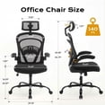 thumbnail image 3 of QinaQin Silla ergonómica para oficina y escritorio, con descansabrazos abatibles, soporte lumbar cómodo y asiento amplio para estudio o trabajo, 3 of 6