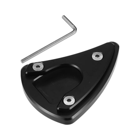 Unique Bargains 1 Set Motorcycle Kickstand Pad Extension Support for VESPA GTS300 Super Sport GTV300 Black