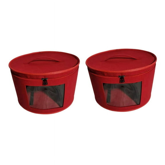 2X Hat Box Organizer Round Travel Hat Boxes Foldable Hat Storage Bag with Dustproof Lid Hat Storage Box D