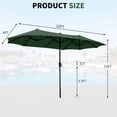 thumbnail image 2 of Autlaycil 13ft Patio Umbrella with Crank System and Sturdy Ribs, Sun Protection for Garden, Deck, Poolside, Outdoor - Green, 2 of 7