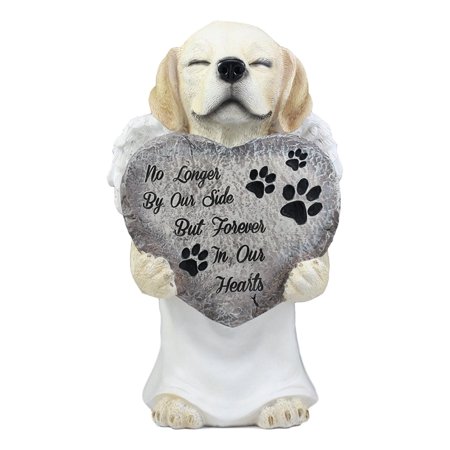 Black Labrador Retriever Figurine - Ebros Heavenly Angel Labrador With White Tunic Pet Memorial Statue 11