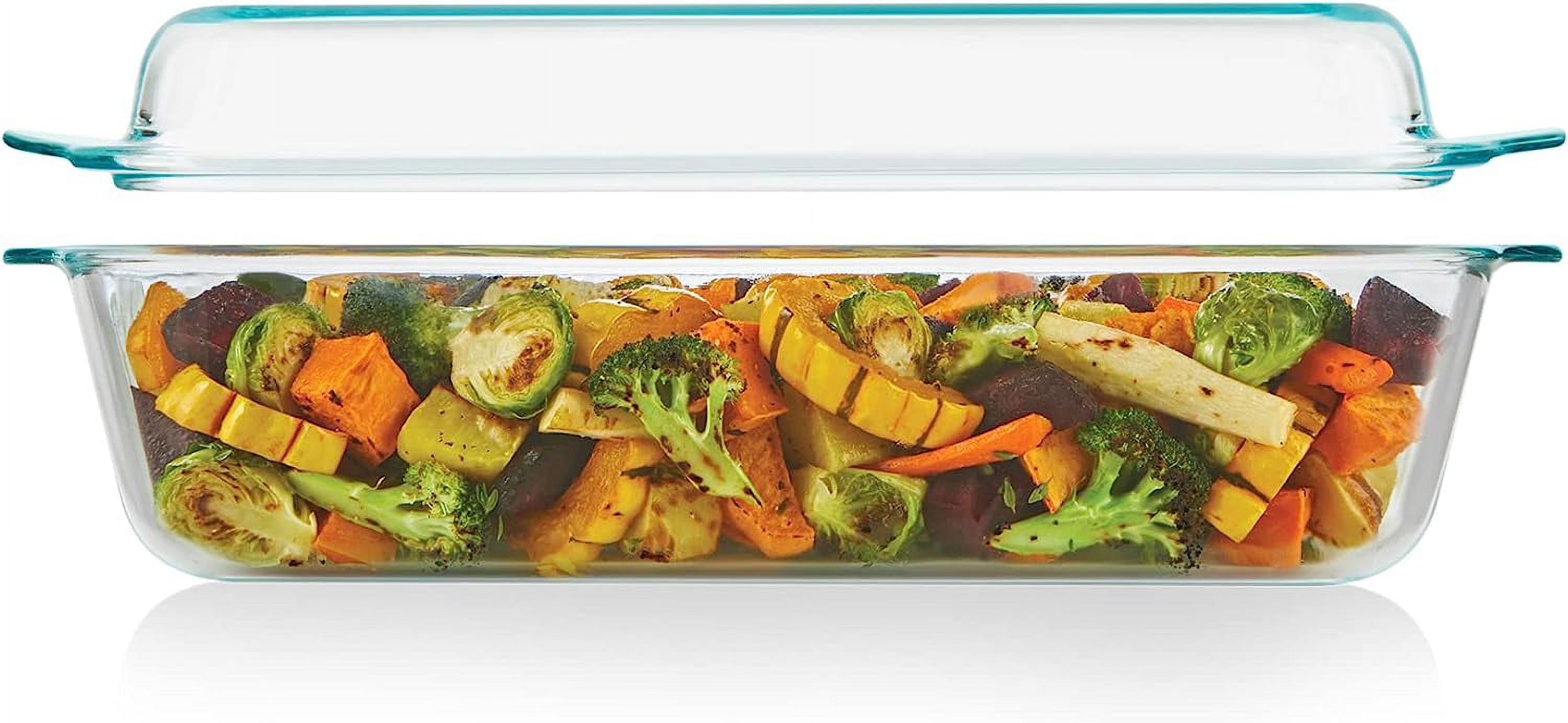 Pyrex Deep 5.2-Qt (9"x13") 2-in-1 Glass Baking Dish with Glass Lid, Extra Large Rectangular Baking Pan For Casserole & Lasagna, Dishwasher, Freezer, Microwave and Pre-Heated Oven Safe
