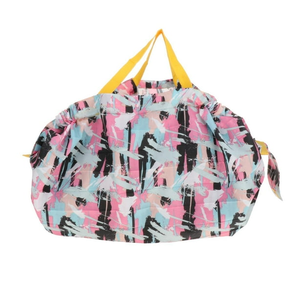 Bolsa de compras reutilizable ecológica, plegable, impermeable, para guardar alimentos Rosado