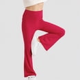 thumbnail image 2 of Girls Outerwear Leggings Yoga Pants High Waisted Wide Leg Fitness And Dance Pants 5-6 Years,Red Caqnni, 2 of 5