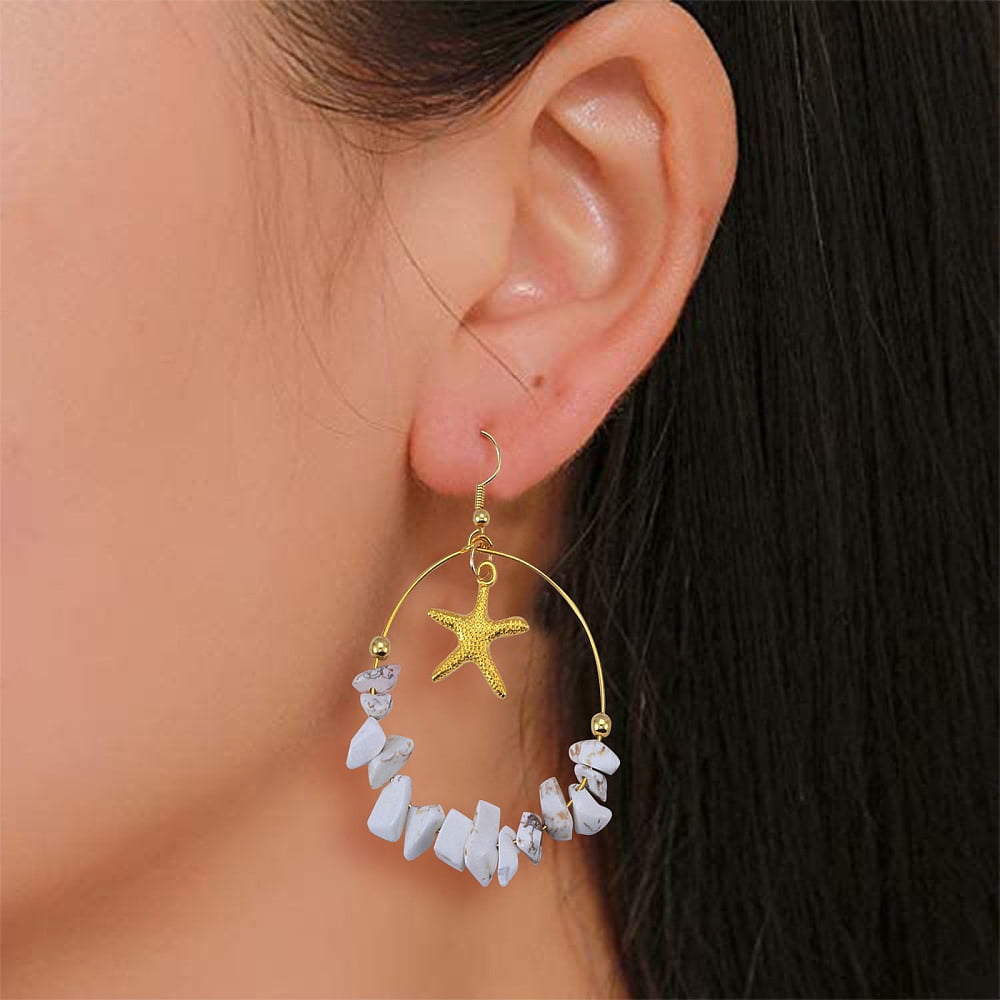 154Pieces DIY Ocean Style Earring Making Kits Including Alloy Pendants Natural Cowrie Shell & Imitation Pearl Acrylic & Gemstone Chip Beads