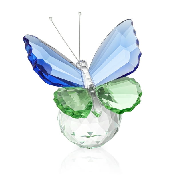 Matsuzay Hermosa estatuilla de cristal para sala de estar, adorno de pisapapeles decorativo Premium y exquisito Decoración del hogar Azul verde