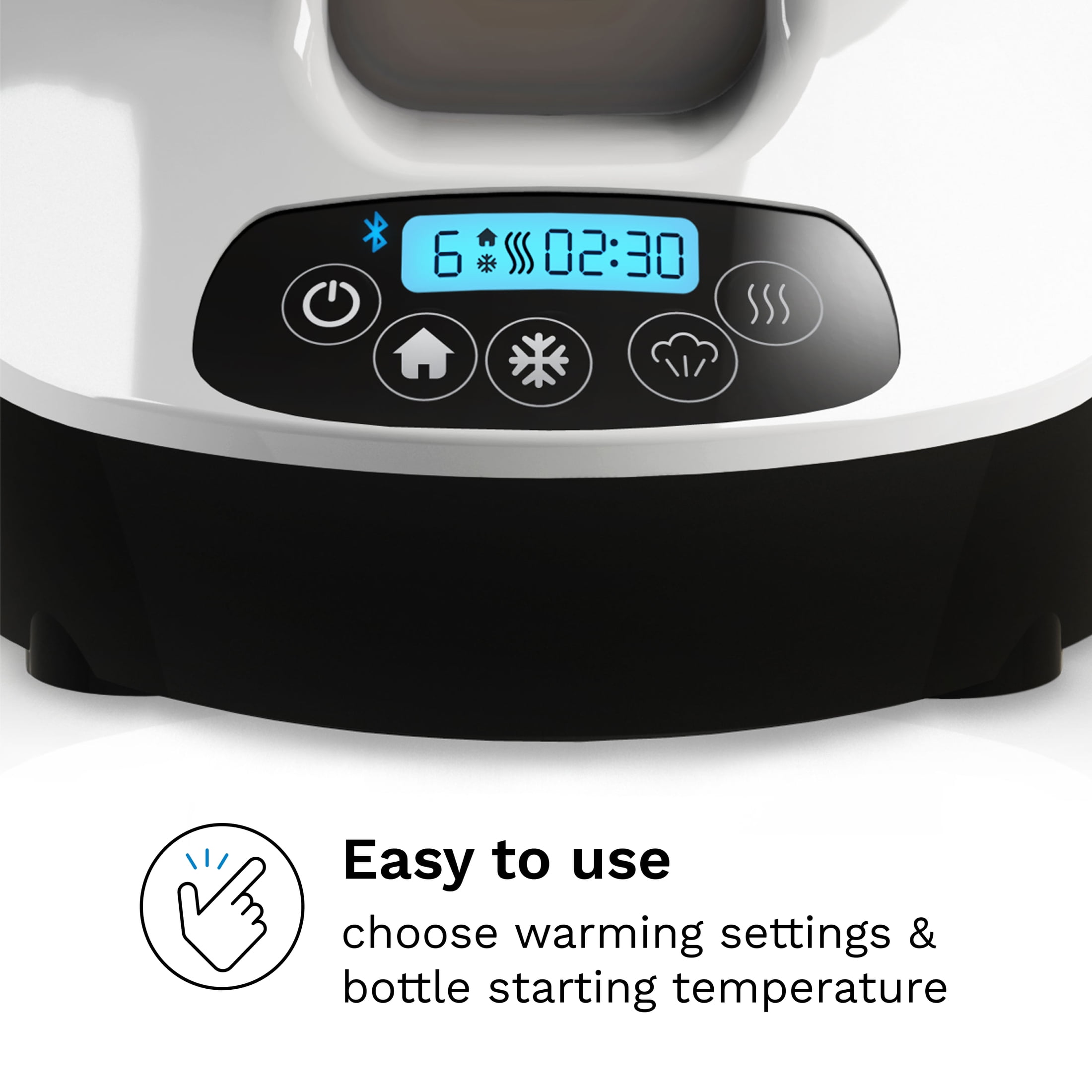 Open Box Baby Brezza Smart Baby Bottle Warmer, Breastmilk Warmer + Defroster – Free App - Different Temperatures for Breastmilk + Formula - Universal Fit for All Bottles + Milk Bags - Calentador de Biberones