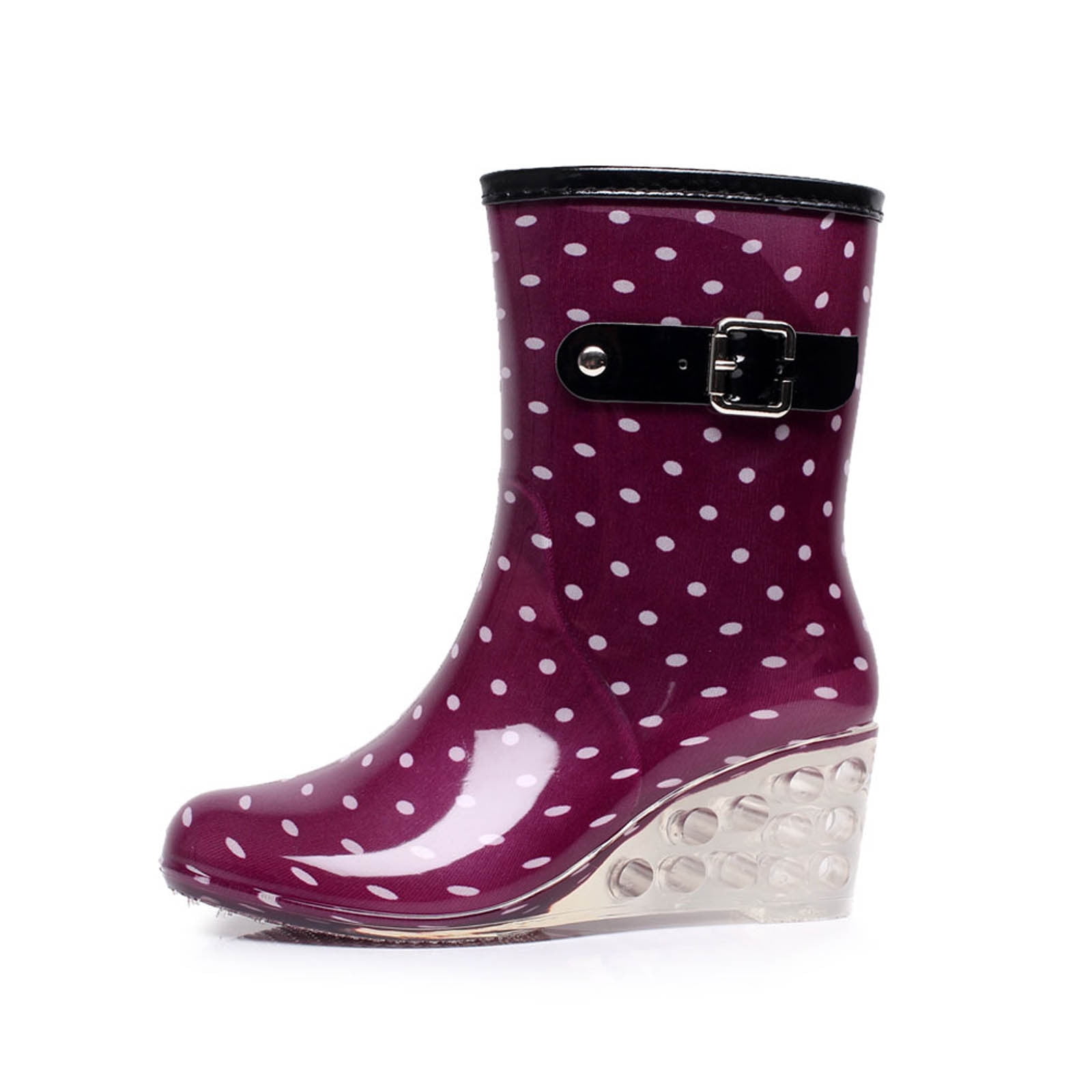 OKBOP Women's Rain Boots-Fashion Winter Walking Shoes Women Long Black Boots Warm Christmas Zipper Comfort Womens Boots Clearance