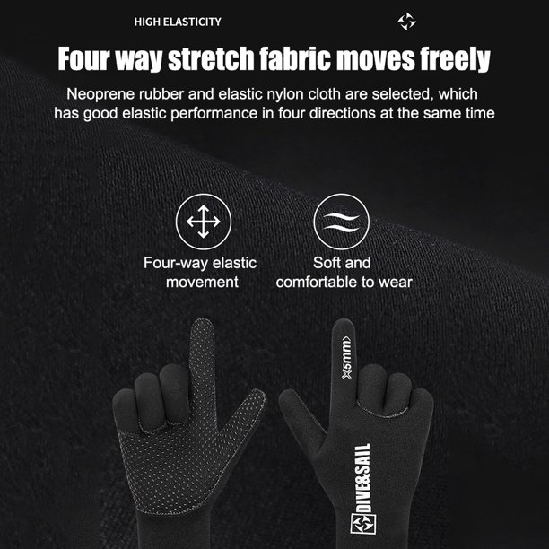 Deportes Acuáticos DIVE&SAIL Guantes de natación de neopreno de 5 mm Guantes de neopreno cálidos antideslizantes (L) Ehuebsd Para Estrenar