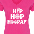 thumbnail image 4 of Inktastic Easter Hip Hop Hooray with Eggs and Carrot Women's V-Neck T-Shirt, 4 of 5