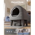 thumbnail image 6 of Self Cleaning Cat Litter Box, 90L Large Capacity with APP Control & Smart Safety Sensors, Cats 2.2–15 lbs, Quiet Operation, Easy Clean Detachable Globe, Charcoal Gray, 6 of 8
