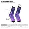 thumbnail image 2 of Gukieu Purple Bubble Abstract Art Print Contrast Color Mid-calf Socks, Sweat-wicking Athletic Socks, Unisex Clothing Accessories, 2 of 6
