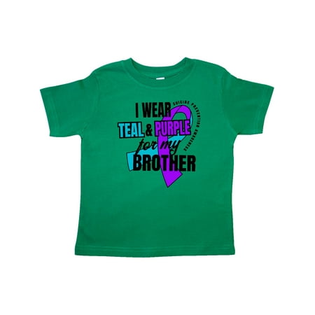 

Inktastic Suicide Prevention I Wear Teal and Purple for My Brother Gift Toddler Boy or Toddler Girl T-Shirt