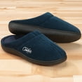 thumbnail image 2 of Easy Comforts Style Memory Foam Slippers, Removable Memory Foam Insole, Non-Slip Outsole, Polyester Upper - Small, Blue, 2 of 4